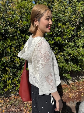 「Me%（ミィパーセント）のアイテム」を使った、m.a.k.oさん（レディース・166cm）の春コーディネート