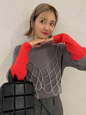 「アイテム（ニット/セーター）」を使った、m.a.k.oさん（レディース・166cm・30代）の秋コーディネート