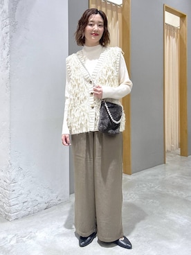 「アイテム（ベスト）」を使った、m.a.k.oさん（レディース・166cm・30代）の秋コーディネート