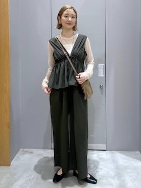 「LEPSIM（レプシィム）のステンレスロングアレンジネックレス　587102（ネックレス、シルバー系）」を使った、m.a.k.oさん（レディース・166cm）の春コーディネート