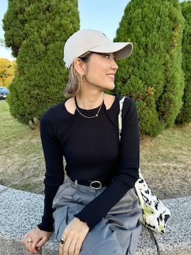 「アイテム（帽子）」を使った、m.a.k.oさん（レディース・166cm・30代）の秋コーディネート