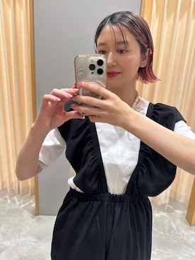 「LEPSIM（レプシィム）のメタルストラップサンダル　638841（サンダル、ブラック系）」を使った、m.a.k.oさん（レディース・166cm）の春コーディネート