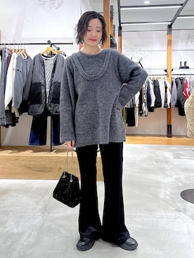 「アイテム（チョーカー）」を使った、m.a.k.oさん（レディース・166cm・30代）の冬コーディネート