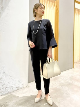 「LEPSIM（レプシィム）のフェイクレザーセンターステッチバッグ　990316（ショルダーバッグ）」を使った、m.a.k.oさん（レディース・166cm）の冬コーディネート