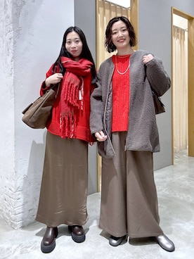 「アイテム（その他アウター）」を使った、m.a.k.oさん（レディース・166cm・30代）の冬コーディネート