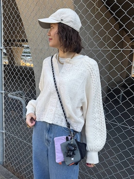 「Me%（ミィパーセント）のアイテム」を使った、m.a.k.oさん（レディース・166cm）の春コーディネート