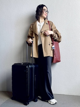 「Me%（ミィパーセント）のアイテム」を使った、m.a.k.oさん（レディース・166cm）の春コーディネート