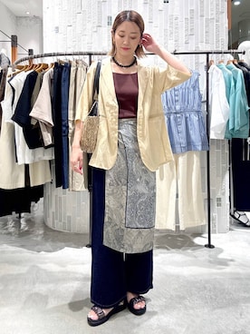「LEPSIM」｜「アイテム（財布/小物）」を使った、m.a.k.oさん（レディース・166cm）の夏コーディネート