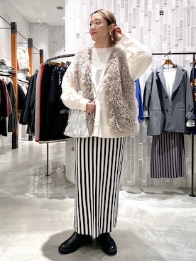 12ゲージストライプニットスカート 133262を使った人気ファッション