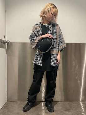 「A4A（エーフォーエー）のA4A/エーフォーエー/40s強撚糸ラウンドTシャツ（Tシャツ/カットソー）」を使った、Arisa Suzukiさん（レディース・156cm）の夏コーディネート