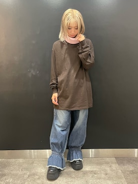 「NakedWolfe（ネイキッドウルフ）のアイテム」を使った、Arisa Suzukiさん（レディース・156cm）の秋コーディネート