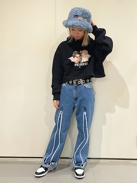 「L.H.P（エルエイチピー）のアイテム（パーカー）」を使った、Arisa Suzukiさん（レディース・156cm）の秋コーディネート