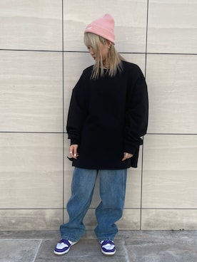 「L.H.P（エルエイチピー）のアイテム（帽子）」を使った、Arisa Suzukiさん（レディース・156cm）の冬コーディネート