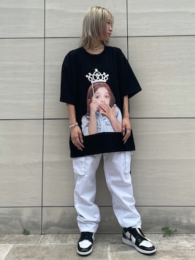 「L.H.P（エルエイチピー）のアイテム（Tシャツ/カットソー）」を使った、Arisa Suzukiさん（レディース・156cm）の夏コーディネート