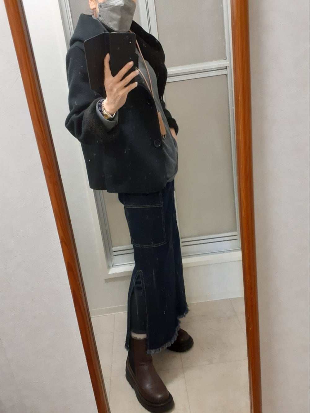 「LA MER COLLECTIONSのアイテム（トップス、グレー系）」を使った、ribenjicyanさん（レディース・154cm）の春コーディネートの1枚目の写真