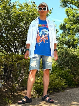 「American Eagle（アメリカンイーグル）のアイテム」を使った、☠️HiRoC☠️さん（メンズ・171cm）の夏コーディネート