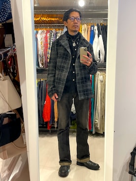 「EDWIN」｜「アイテム（ピーコート）」を使った、☠️HiRoC☠️さん（メンズ・171cm）の冬コーディネート
