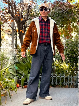 「アイテム（ムートンコート）」を使った、☠️HiRoC☠️さん（メンズ・171cm）の冬コーディネート