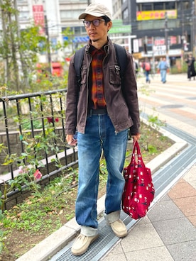 「ロールアップ」｜「アイテム（モカシン/デッキシューズ）」を使った、☠️HiRoC☠️さん（メンズ・171cm）の秋コーディネート