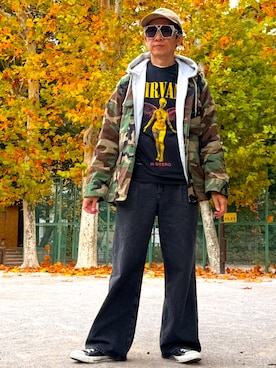 「アイテム（ミリタリージャケット）」を使った、☠️HiRoC☠️さん（メンズ・171cm）の冬コーディネート