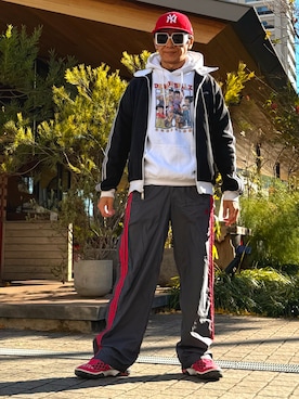 「アイテム（ジャージ）」を使った、☠️HiRoC☠️さん（メンズ・171cm）の冬コーディネート