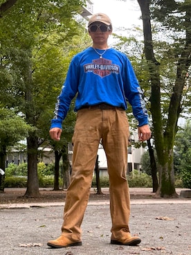 「Carhartt(カーハート)のアイテム」を使った、☠️HiRoC☠️さん(メンズ・171cm)の秋コーディネート