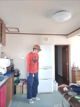 「Lands' End（ランズエンド）のアイテム（パンツ）」を使った、Kazuさん（メンズ・177cm）の冬コーディネート