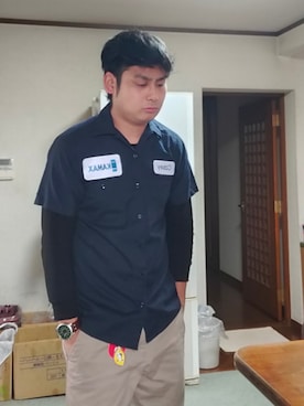 「CiNTAS（シンタス）のアイテム」を使った、Kazuさん（メンズ・177cm）の春コーディネート