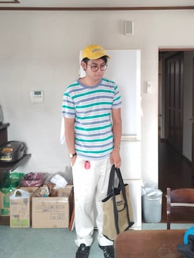 「DOCKERS（ドッカーズ）のアイテム（パンツ）」を使った、Kazuさん（メンズ・177cm）の夏コーディネート