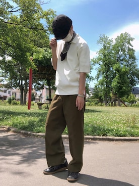 「COOLなこのコが仲間入り」｜「アイテム（ハンチング/ベレー帽）」を使った、きよひらさん（メンズ・170cm）の夏コーディネート