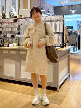「アイテム（ワンピース/ドレス）」を使った、𝘺𝘶𝘳𝘢さん（レディース・153cm・20代）の秋コーディネート