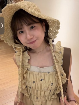 「アイテム（サロペット/オーバーオール、ベージュ系）」を使った、𝘺𝘶𝘳𝘢さん（レディース・153cm）の夏コーディネート