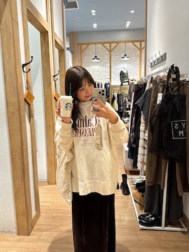 「LOWRYS FARM（ローリーズファーム）のアイテム（トートバッグ）」を使った、𝘺𝘶𝘳𝘢さん（レディース・153cm）の秋コーディネート