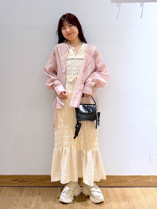 なかか セール】シャーリングIラインワンピース 292365（ワンピース