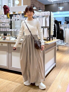 「アイテム（ワンピース/ドレス）」を使った、𝘺𝘶𝘳𝘢さん（レディース・153cm・20代）の秋コーディネート