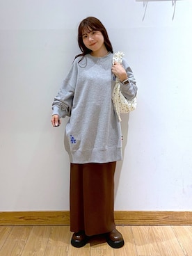 「アイテム（スウェット）」を使った、𝘺𝘶𝘳𝘢さん（レディース・153cm）の夏コーディネート