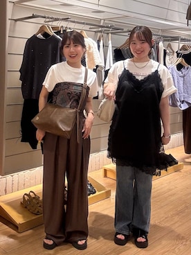 「LOWRYS FARM（ローリーズファーム）のランジェリーキャミＣＨ　 572465（キャミソール）」を使った、𝘺𝘶𝘳𝘢さん（レディース・153cm）の夏コーディネート