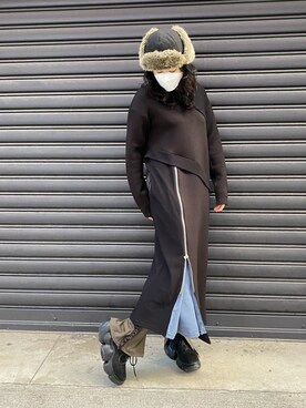 「RehersalL（リハーズオール）のアイテム」を使った、カナさん（レディース・161cm）の冬コーディネート