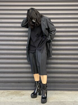 「ADDICT NOIR（アディクトノアー）のアイテム」を使った、カナさん（レディース・161cm）の冬コーディネート