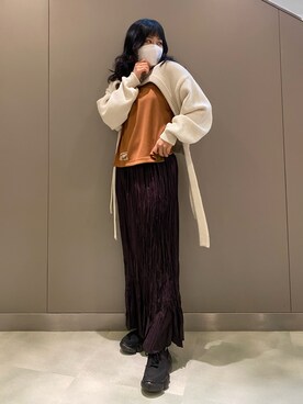 「ottod'Ame（オットダム）のアイテム（スカート）」を使った、カナさん（レディース・161cm）の冬コーディネート