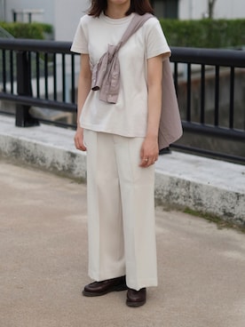 「UNIQLO U」｜もちこさん（レディース・159cm）の夏コーディネート