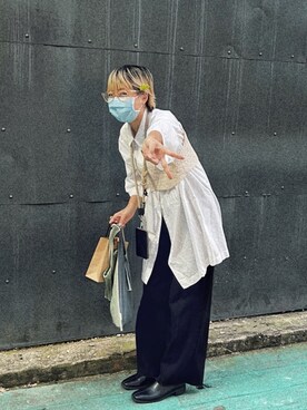 「アイテム（エコバッグ/サブバッグ、パープル系）」を使った、ゆき🍣さん（レディース・164cm）の春コーディネート