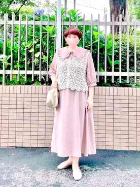 「Honeys（ハニーズ）のアイテム（ベスト）」を使った、ろみーさん（レディース・158cm）の夏コーディネート