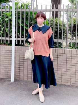 「Honeys（ハニーズ）のアイテム（ベスト）」を使った、ろみーさん（レディース・158cm）の夏コーディネート