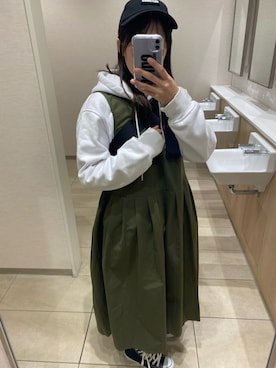 「アイテム（パーカー）」を使った、かえ。さん（レディース・158cm）の秋コーディネート