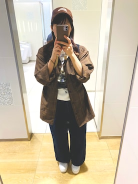 「アイテム（バックパック/リュック）」を使った、かえ。さん（レディース・158cm）の秋コーディネート