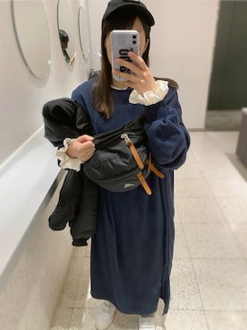 「アイテム（MA-1）」を使った、かえ。さん（レディース・158cm）の秋コーディネート