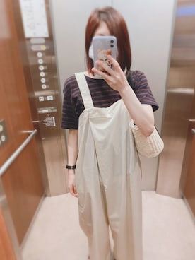 「バックデザイン」｜「アイテム（オールインワン・サロペット）」を使った、かえ。さん（レディース・158cm）の夏コーディネート