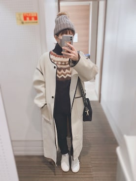 「Another Edition（アナザーエディション）のアイテム（帽子）」を使った、かえ。さん（レディース・158cm）の冬コーディネート