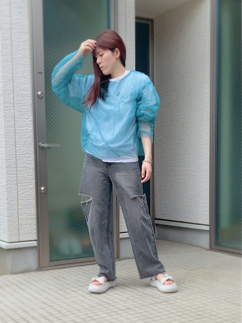 vintage スリットダメージ　デニムパンツ ヴィンテージスリットダメージデニムパンツ | ファッション通販